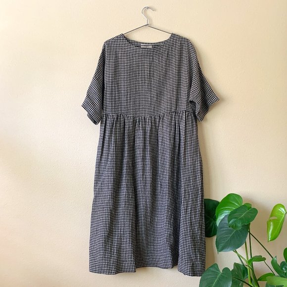 Ichi Antiquities Dresses & Skirts - ichi antiquitites wool + linen gingham dress / one size / orig $373